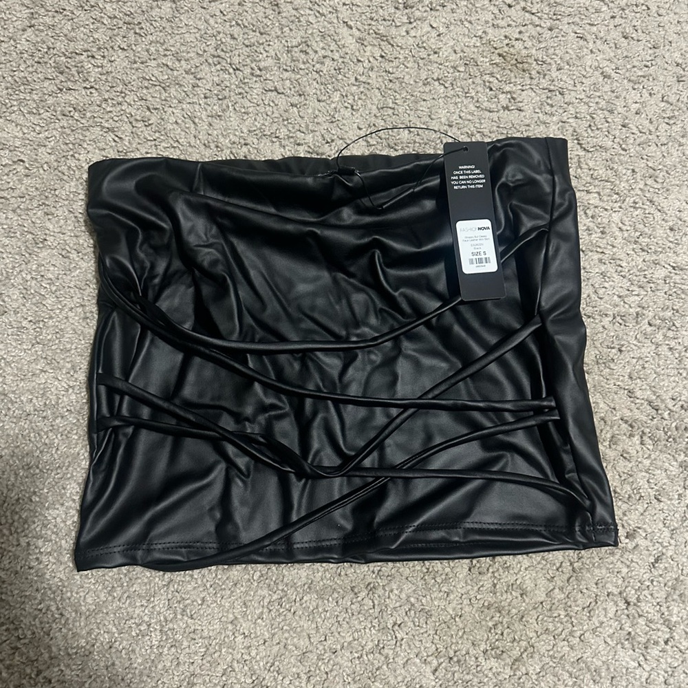 Black Faux Leather Skirt